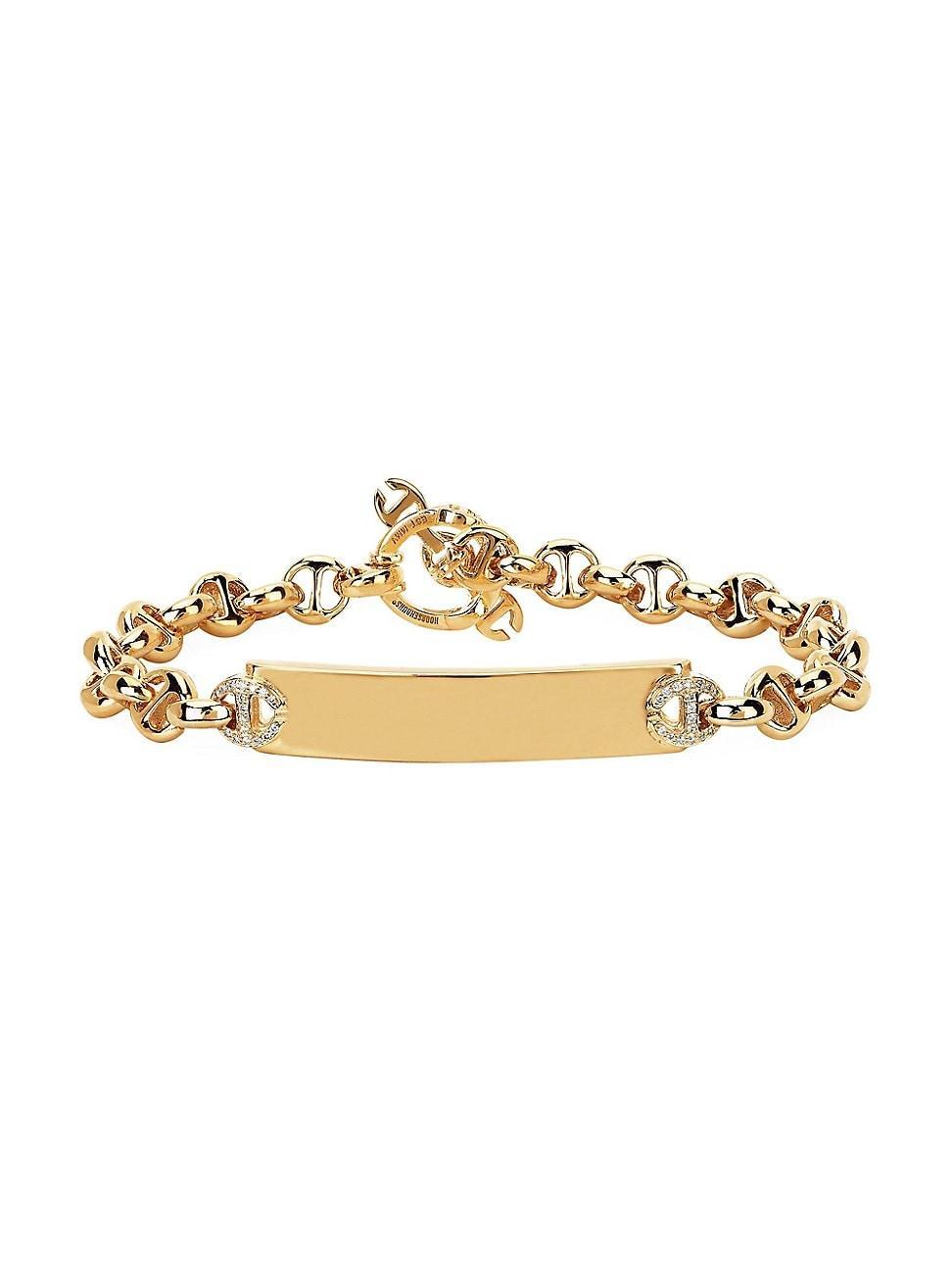 Womens Open-Link 18K Yellow Gold & Diamond Bracelet/5MM Product Image