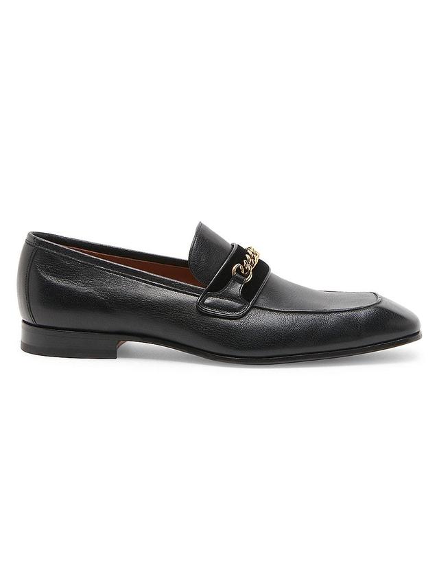 Mens Bailey Chain-Link Leather Loafers Product Image