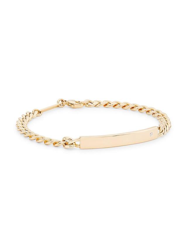 Womens Identity 14K-Yellow-Gold & 0.015 TCW Diamond Chain Bracelet Product Image