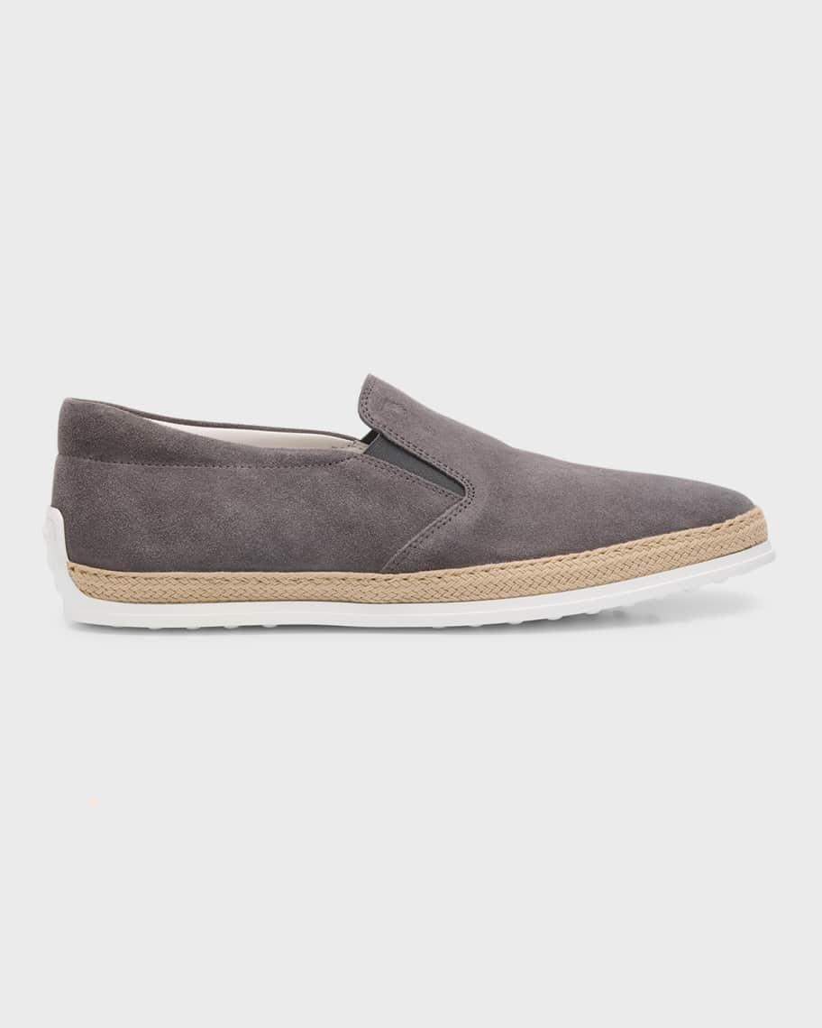 Men's Rubber Pebble-Sole Suede Espadrilles Product Image