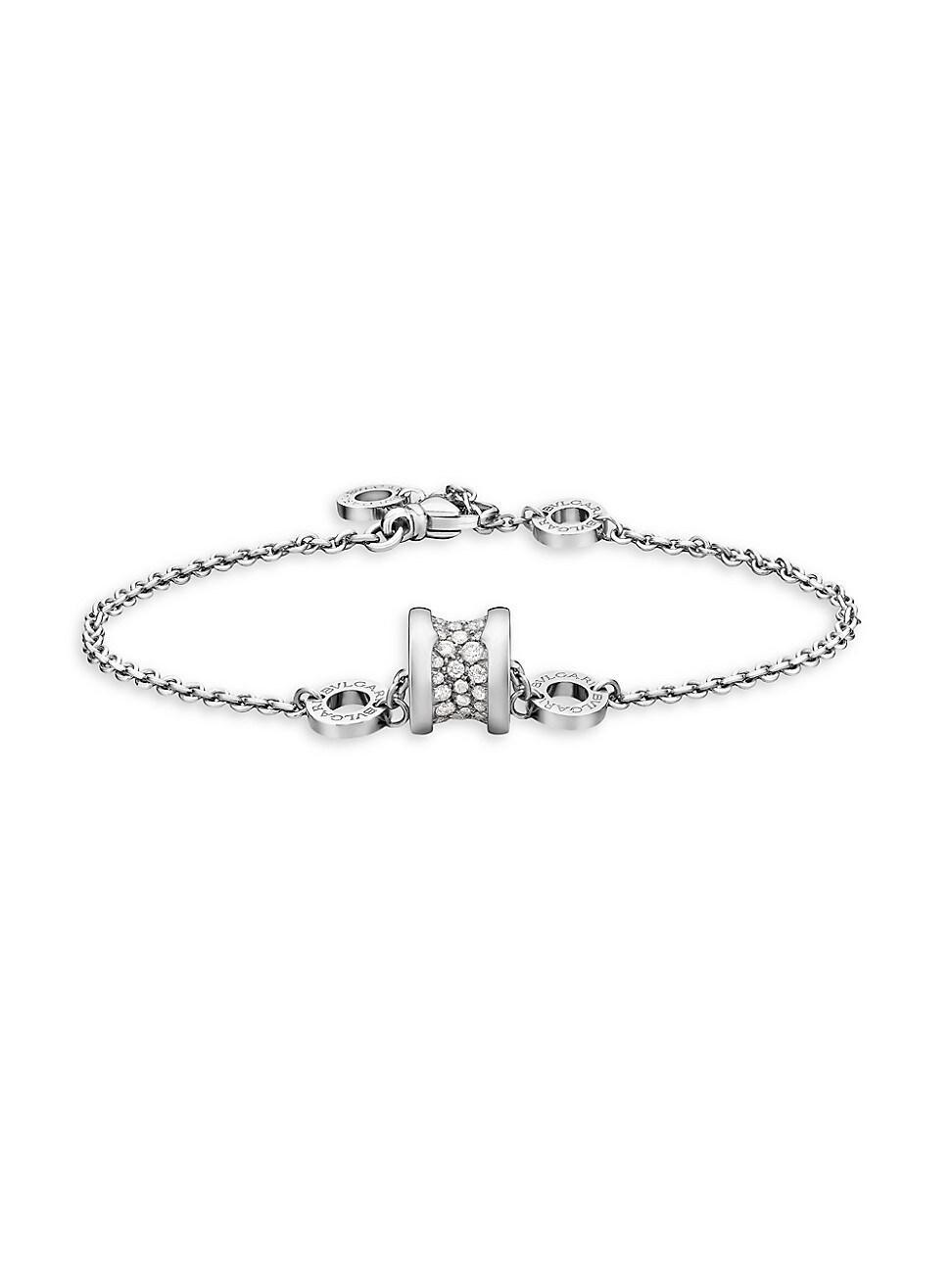 Womens B. zero1 18K White Gold & Diamond Bracelet Product Image