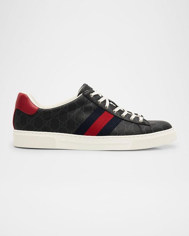 Men's Gucci Ace Low-Top Sneakers with Web Product Image