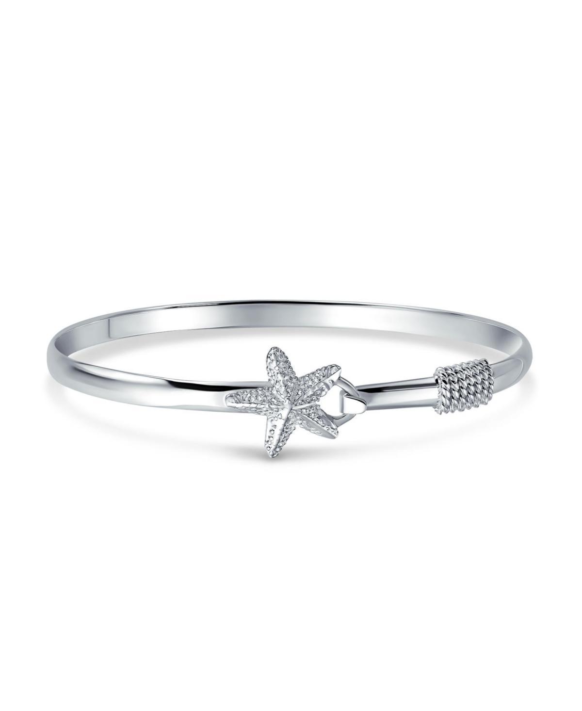 Bling Jewelry Nautical Starfish Tropical Beach Bangle Bracelet For Women Sterling Silver Eye Hook Clasp Product Image