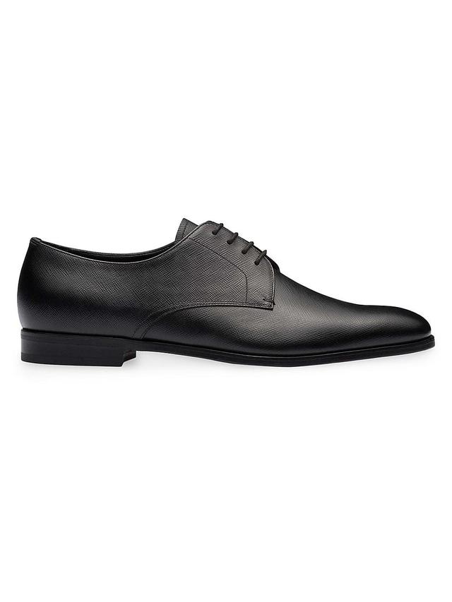 Mens Saffiano Leather Derby Shoes Product Image