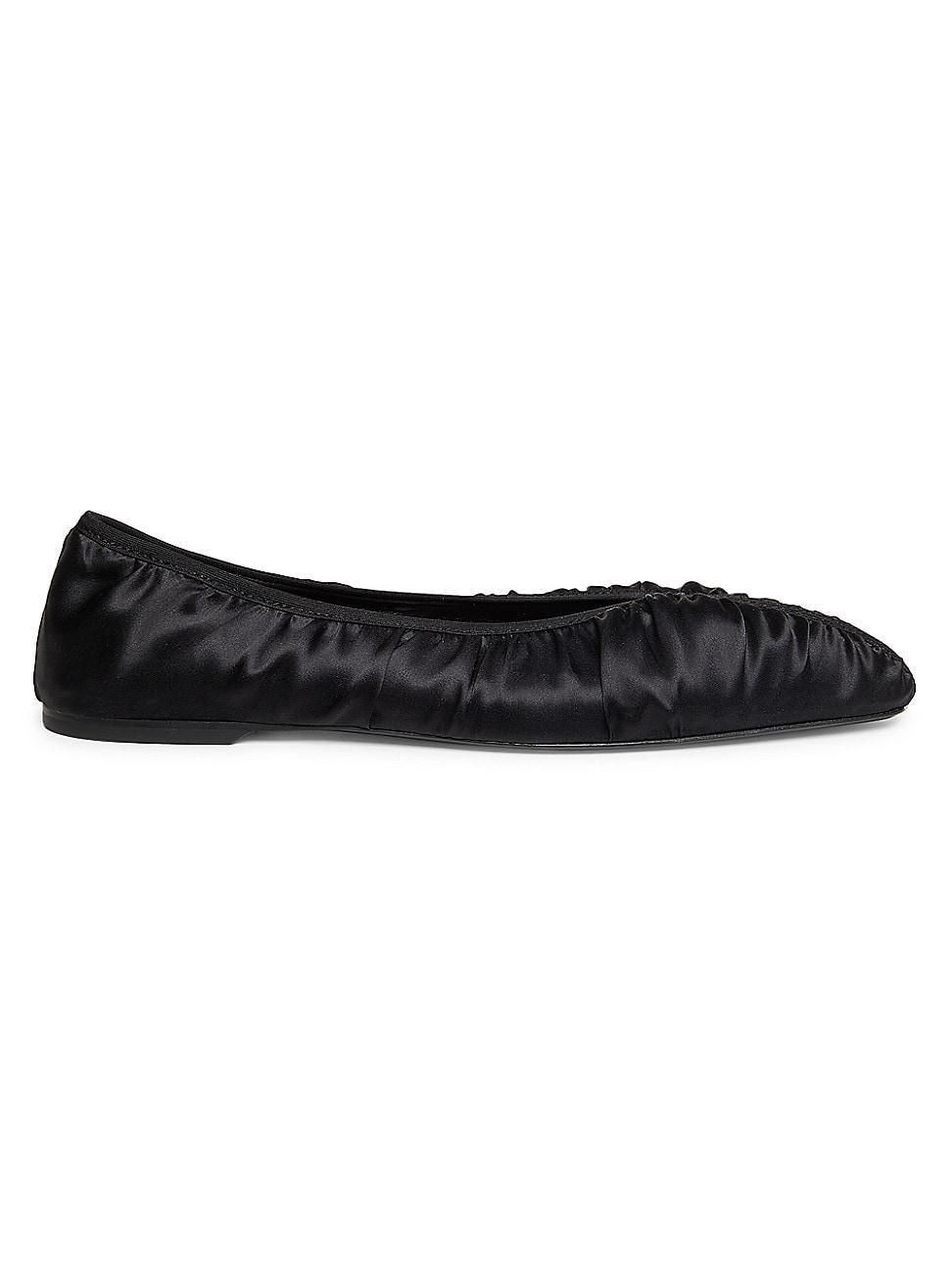 Womens The Gathered Satin Ballet Flats Product Image