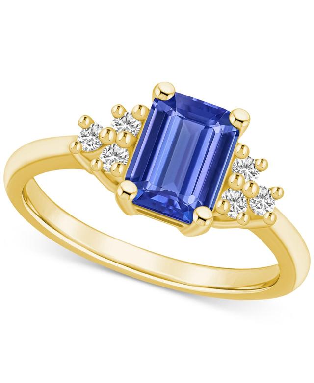 Alyson Layne 14k White Gold Emerald-Cut Tanzanite & 1/5 Carat T.W. Diamond Ring, Womens Purple Product Image