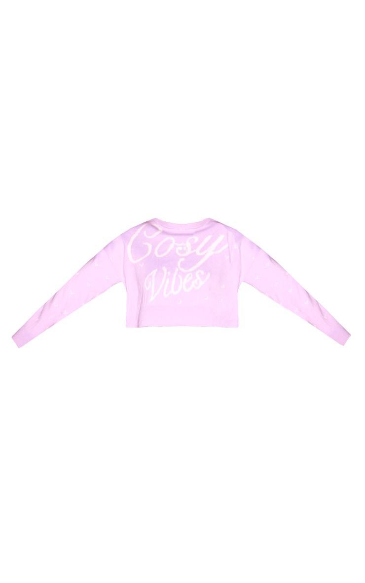  Lilac Cosy Vibes Crop Christmas Sweater Product Image