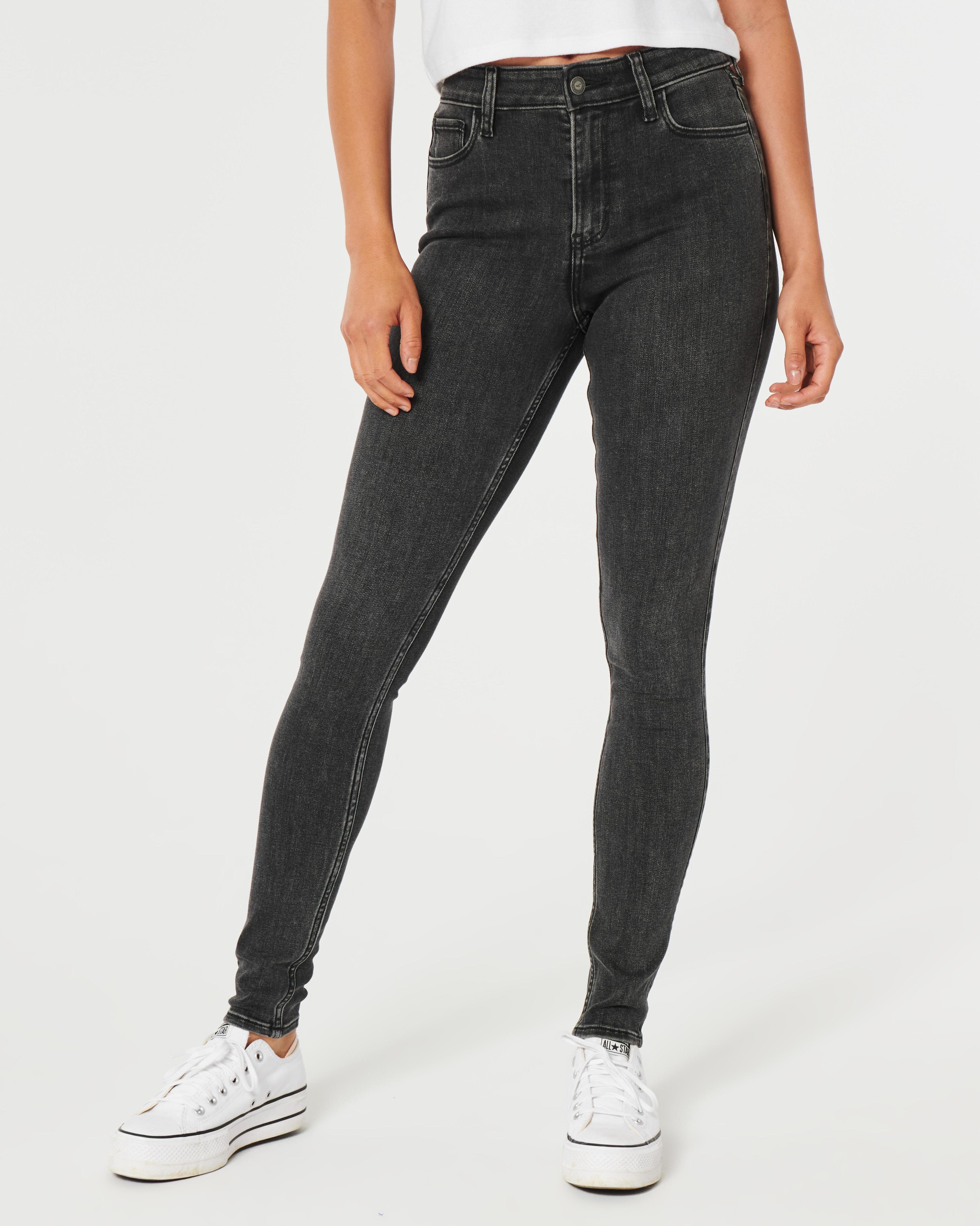 High-Rise Washed Black Super Skinny Jeans Product Image