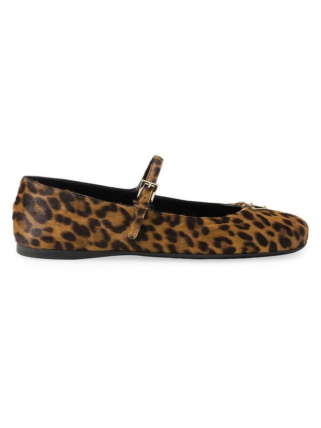 Womens Printed Leather Ballerinas Product Image