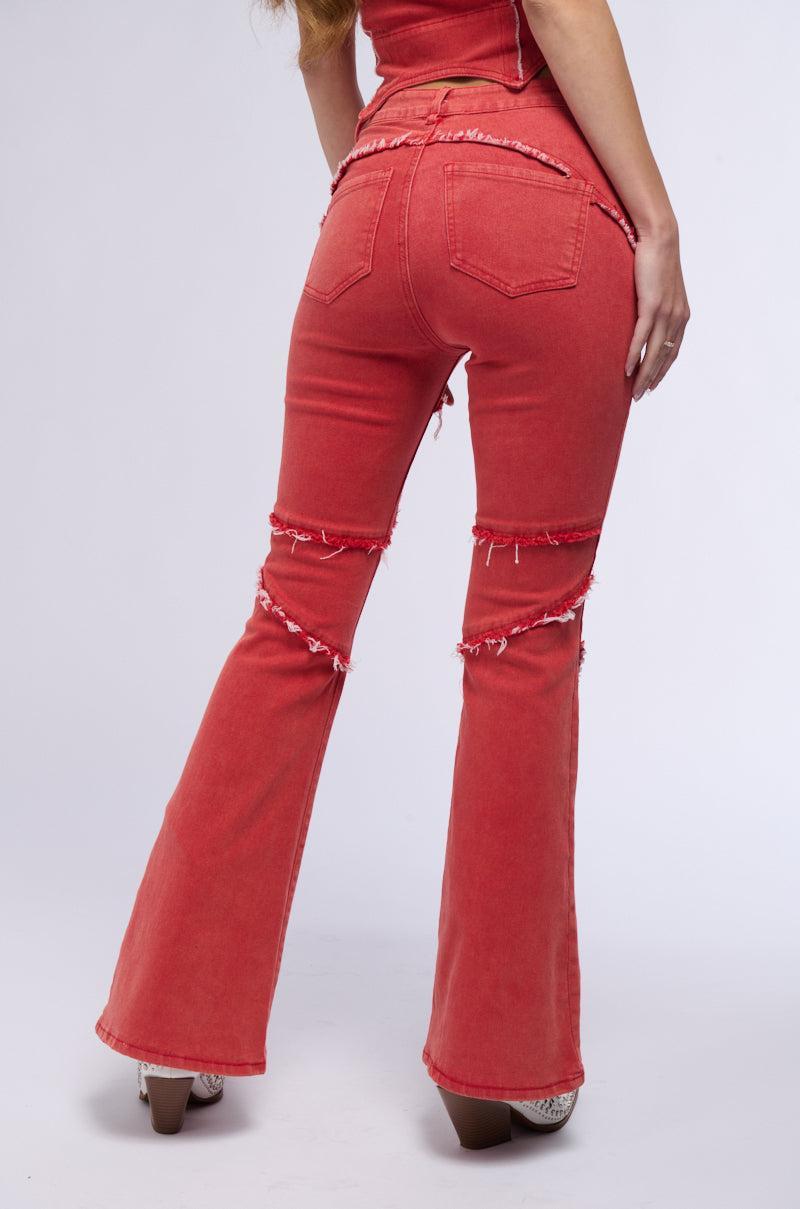 FLAMIN HOT DISTRESSED FLARE JEAN Product Image