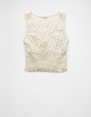 AE Smocked V-Neck Tank Top Product Image