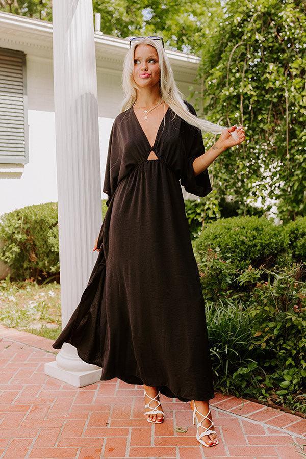 Tulum Vacay Maxi Dress in Black Product Image