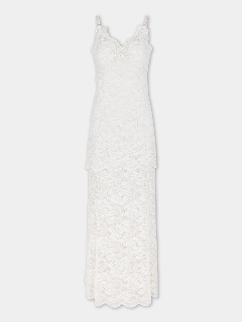 IVORY LONG DRESS IN LACE Product Image