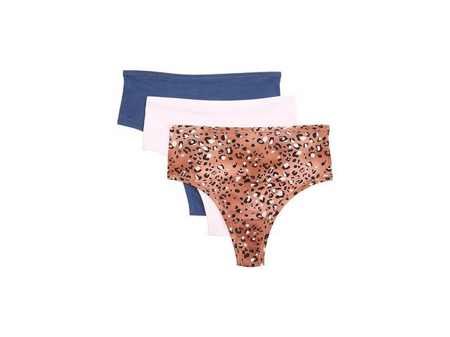 Hanky Panky PlayStretch Print High-Rise Thong 3-Pack (Bateau /Wild Spots/Meadowsweet) Women's Underwear Product Image