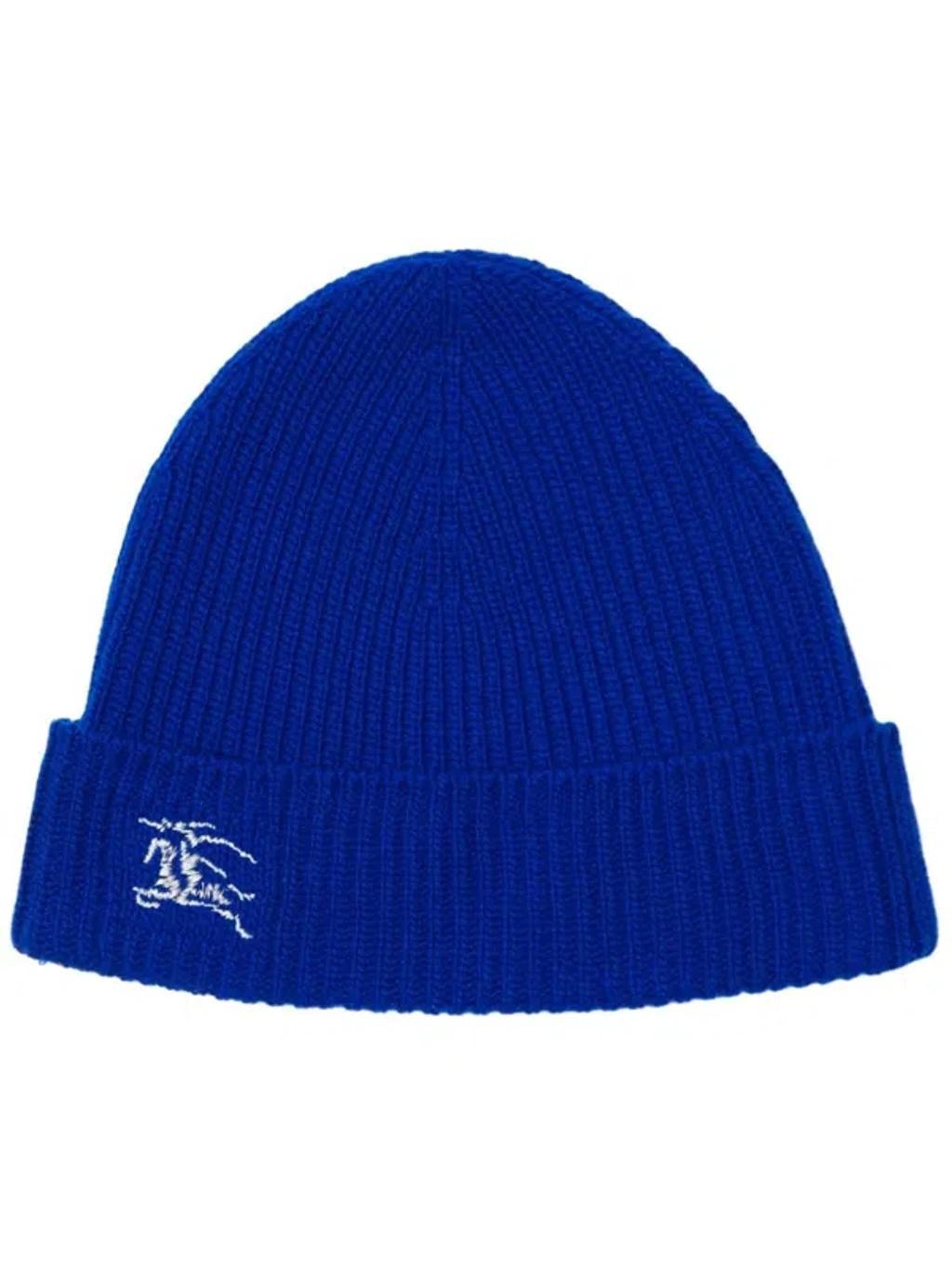 BURBERRY Ekd Beanie Hat In Blue Product Image