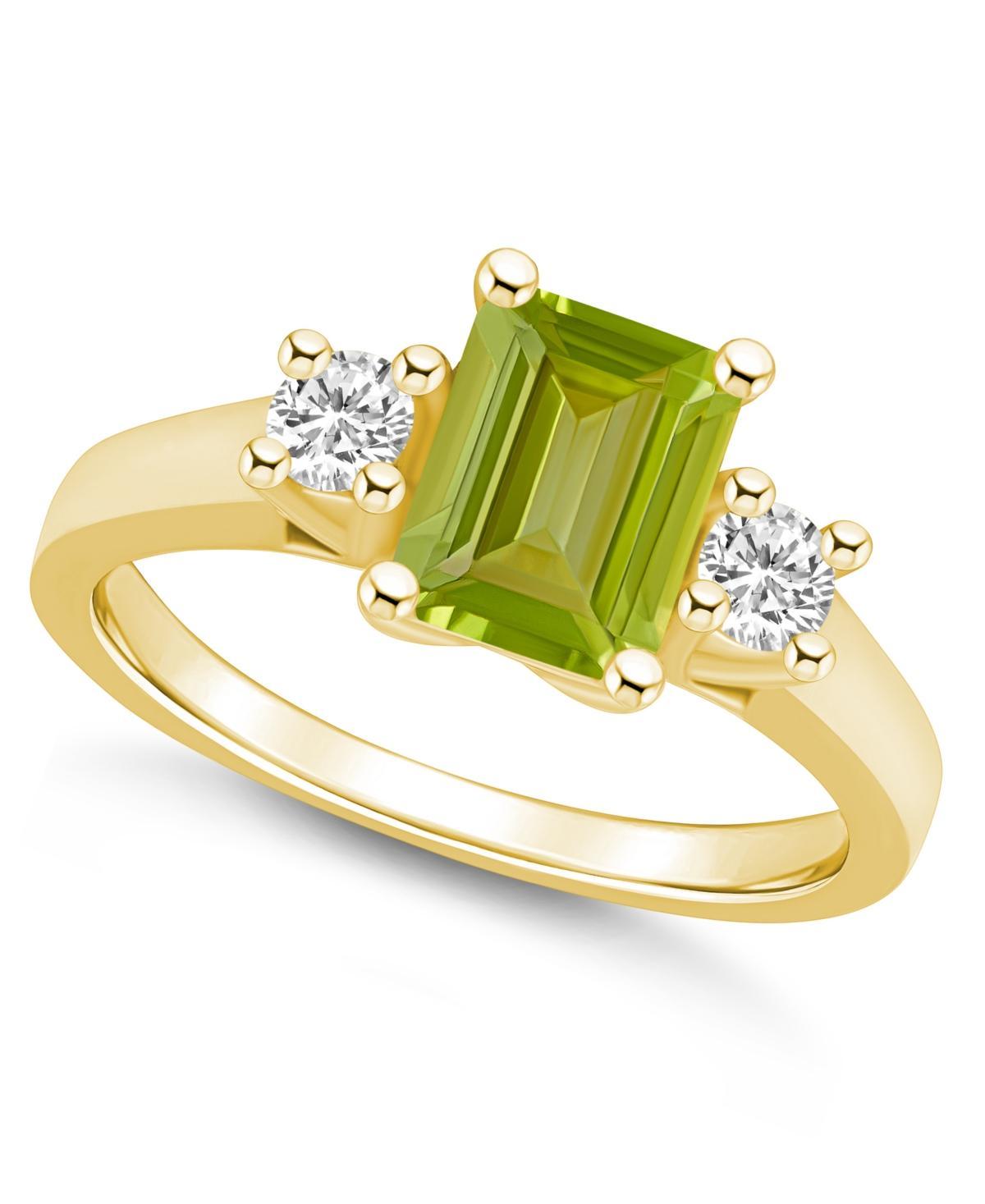 Alyson Layne 14k Gold Emerald Cut Peridot & 1/4 Carat T.W. Diamond Ring, Womens Green Product Image