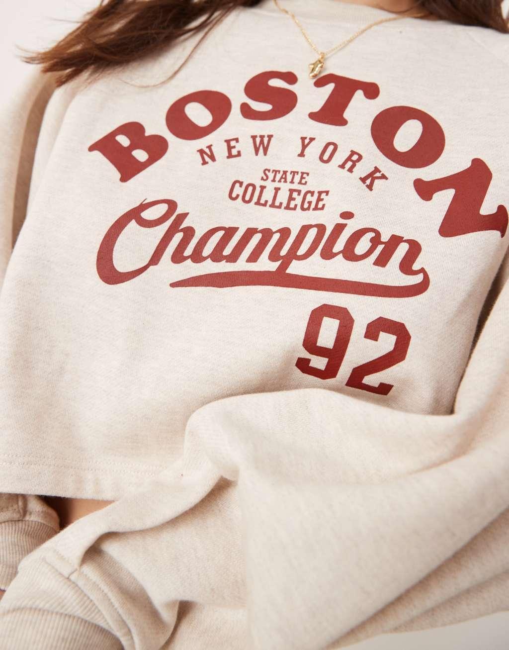 Miss Selfridge boston sweat in oatmeal heather - part of a set Product Image