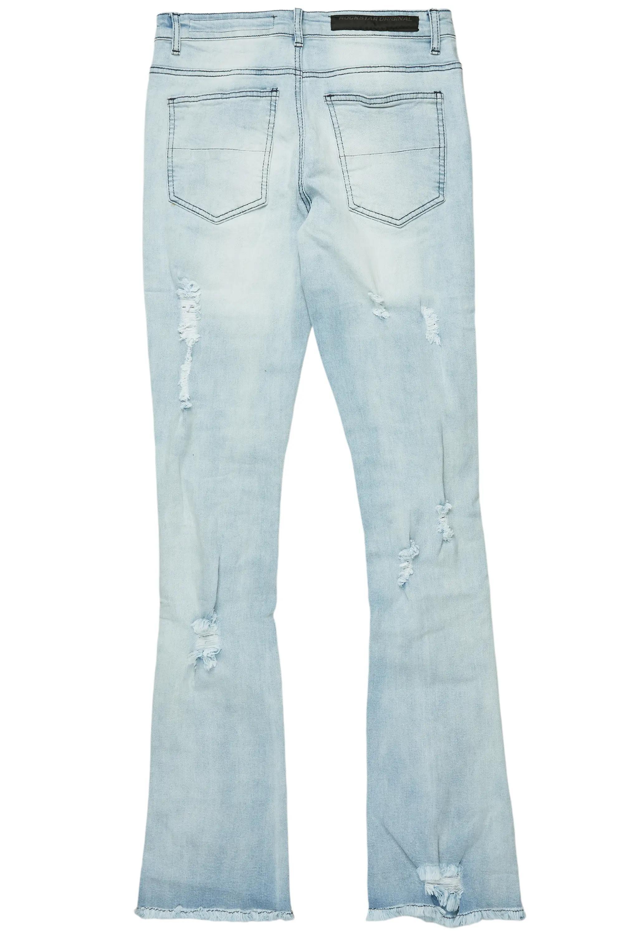 Erico Blue Stacked Flare Cargo Jean Male Product Image