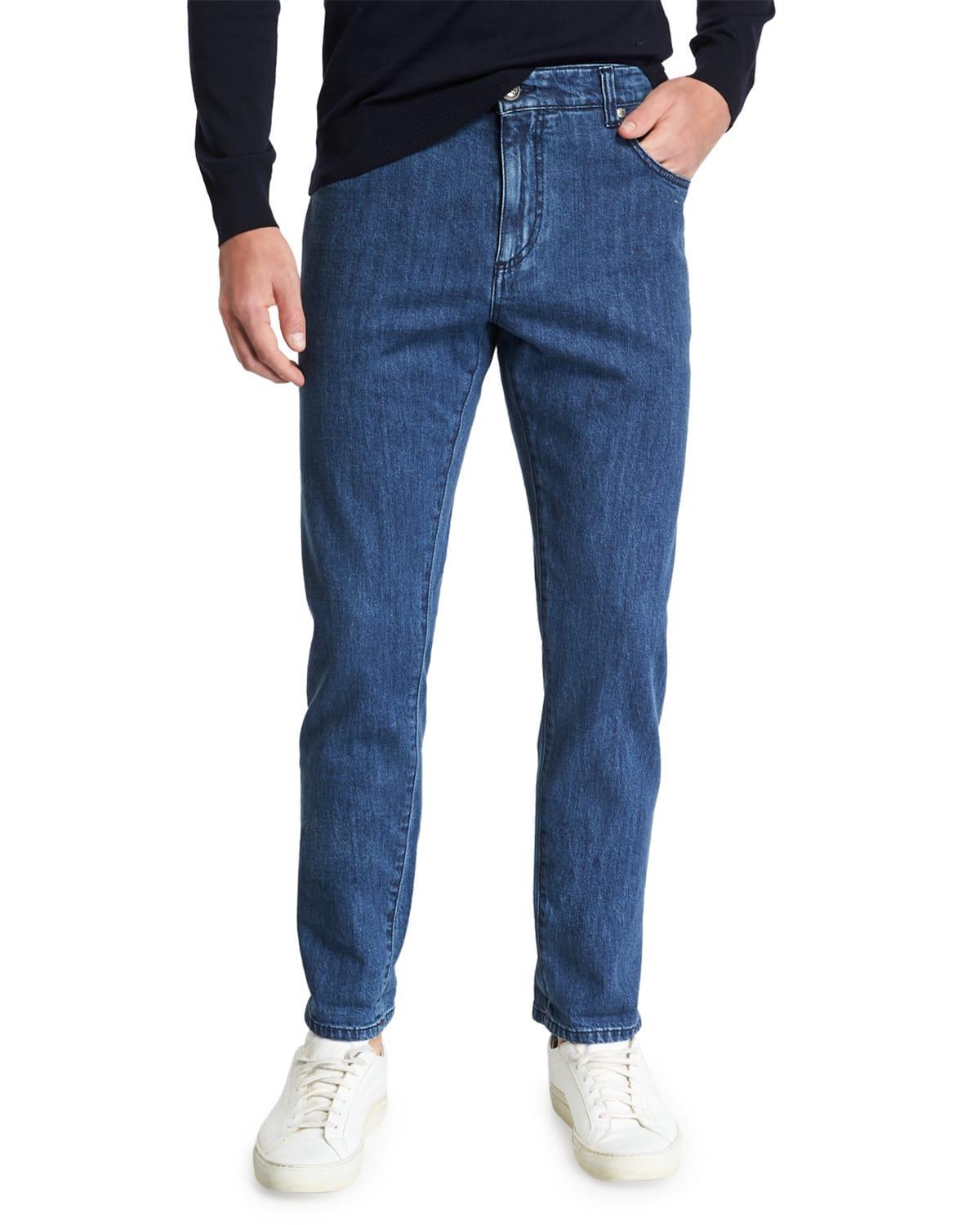 Mens Dark Wash Straight-Leg Jeans Product Image