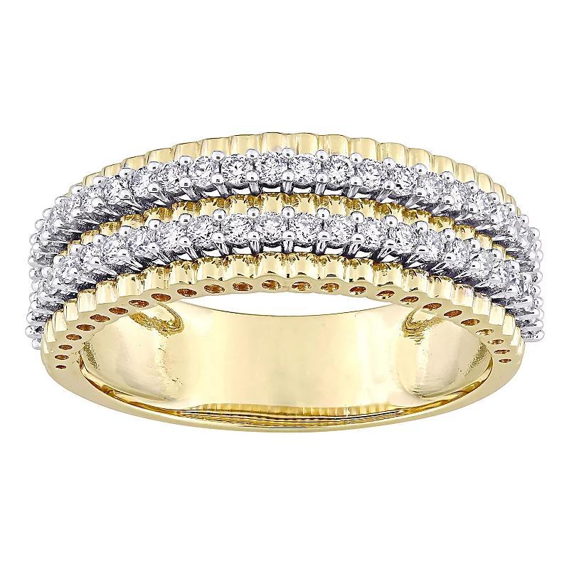 Stella Grace 14k Two-Tone Gold 12 Carat T.W Diamond Double Row Eternity Ring, Womens 14k 2 Tone Product Image