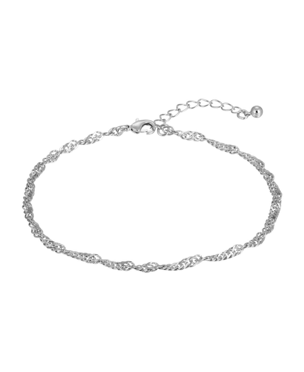 1928 Silver Tone Infinity Chain Anklet, Womens, Grey Product Image