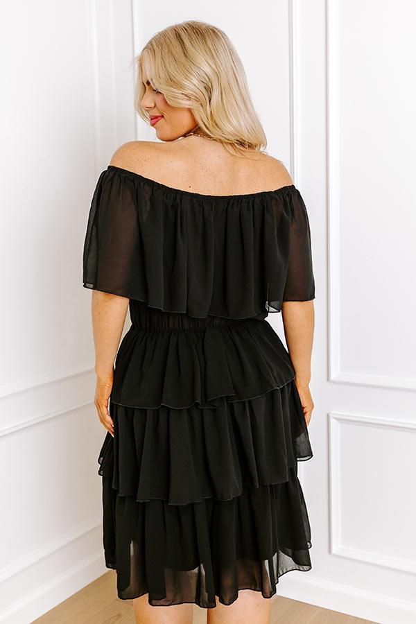 Passion For Pinot Ruffle Dress In Black Product Image