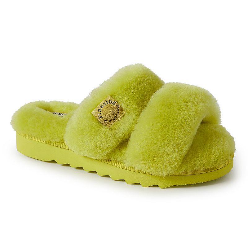 Fireside by Dearfoams Benalla Shearling Double Band Womens Slide Slippers Product Image