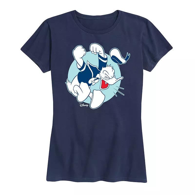 Disneys Donald Duck Womens Pose Graphic Tee Grey Royal Blue Product Image