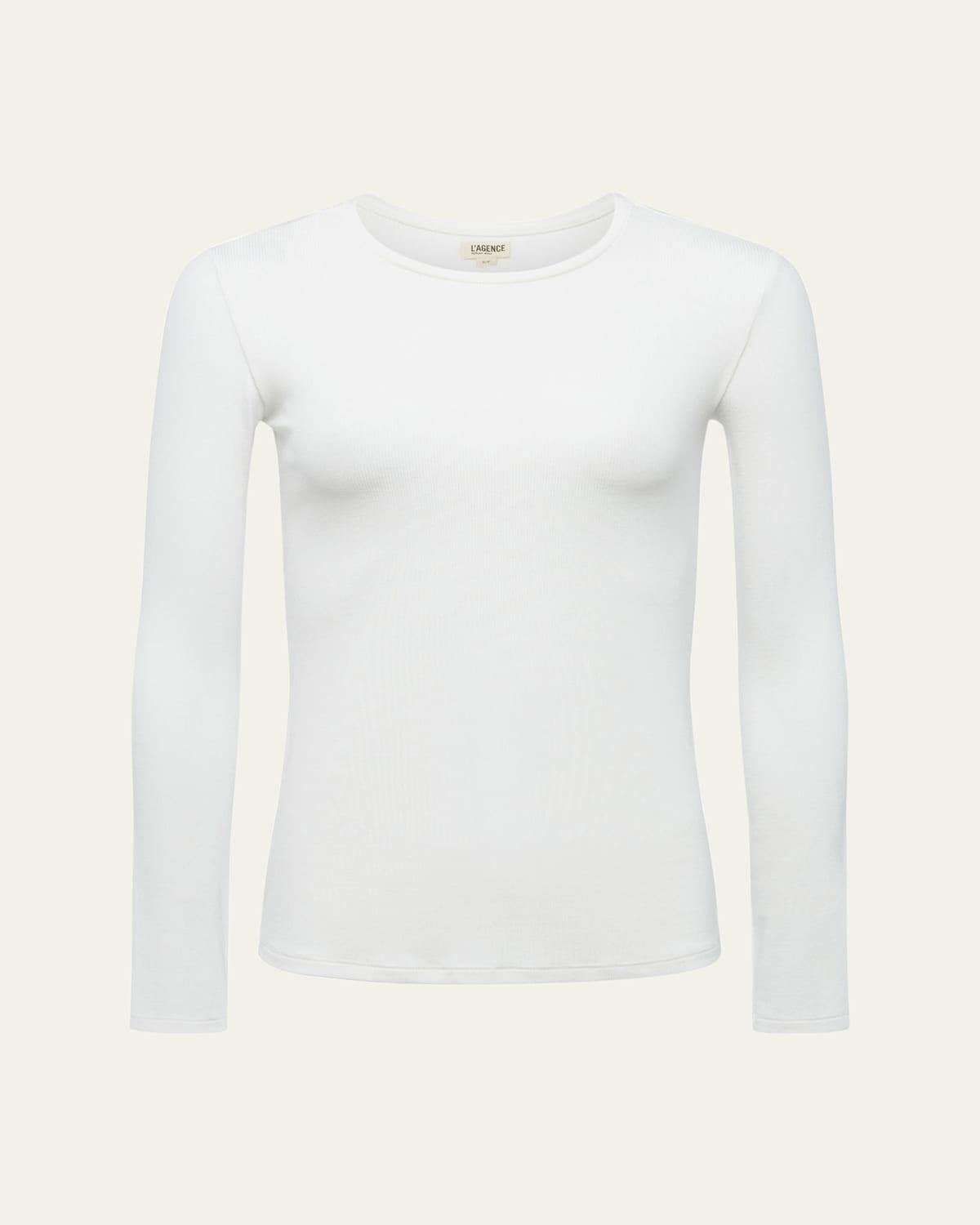 LAGENCE Tess Long Sleeve Stretch Jersey Top Product Image