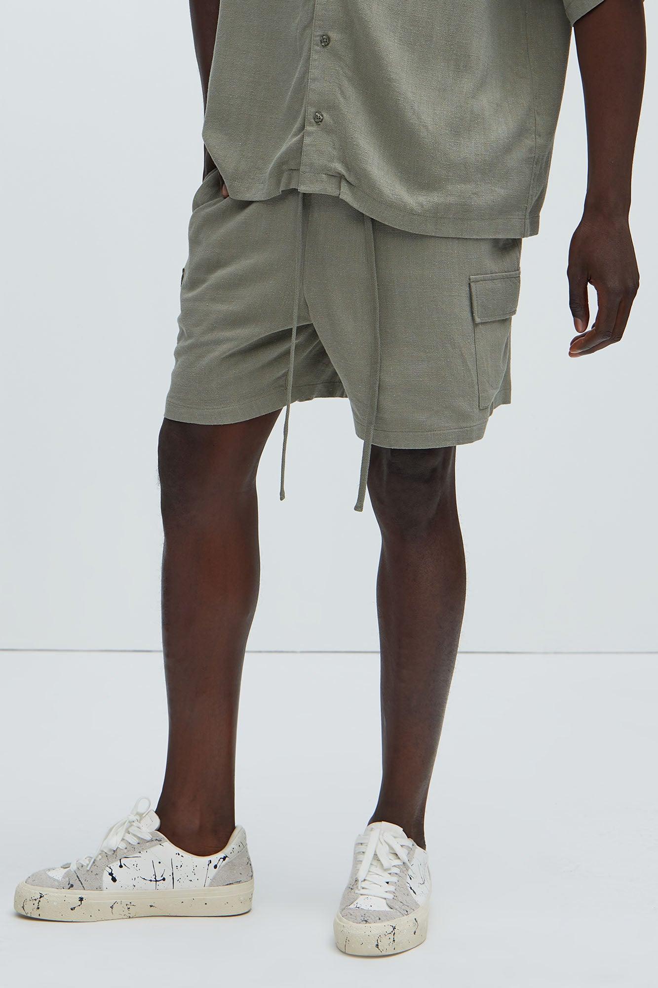 Ashford Linen Shorts - Olive Product Image