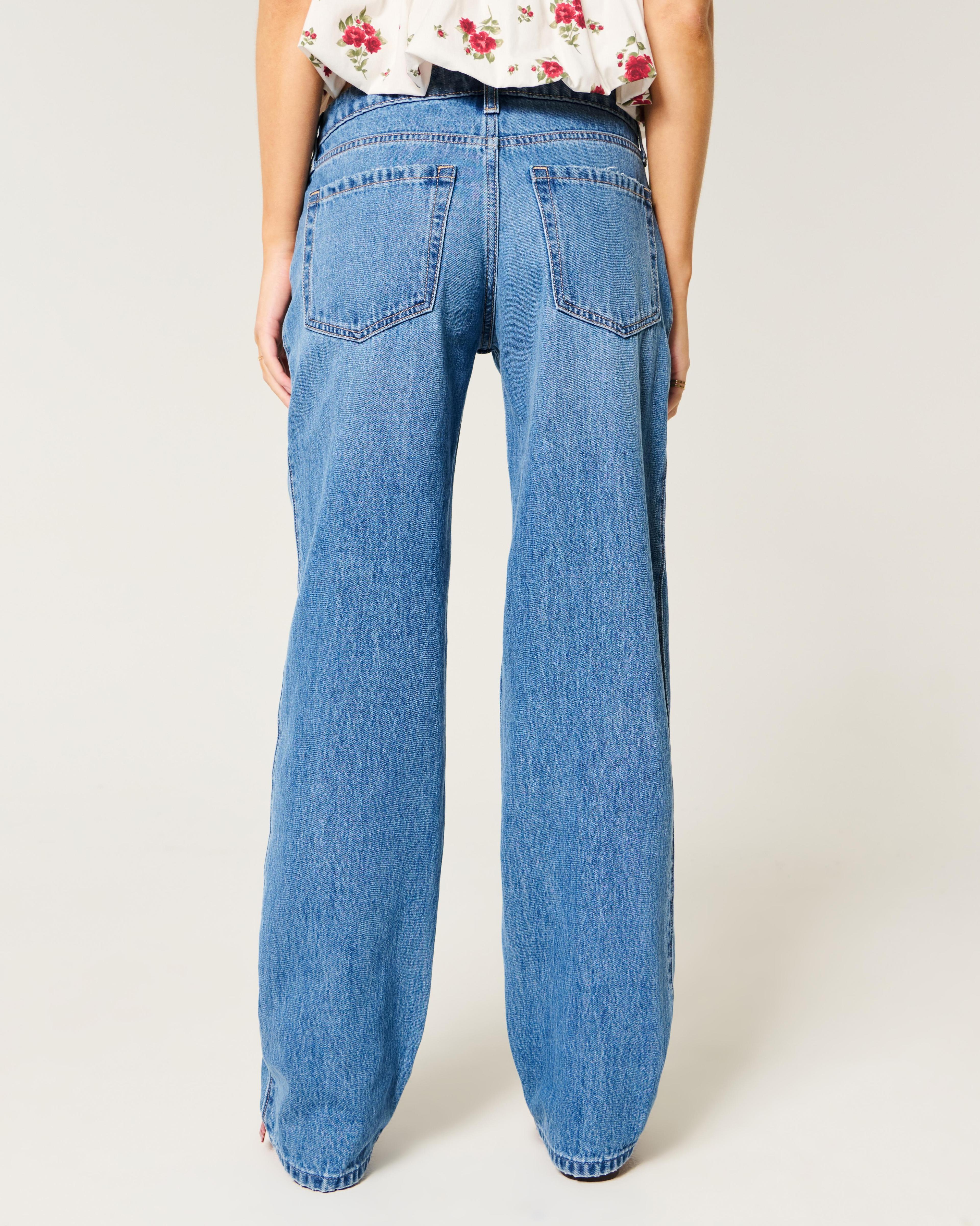 Low-Rise Medium Wash Loose Jeans Product Image