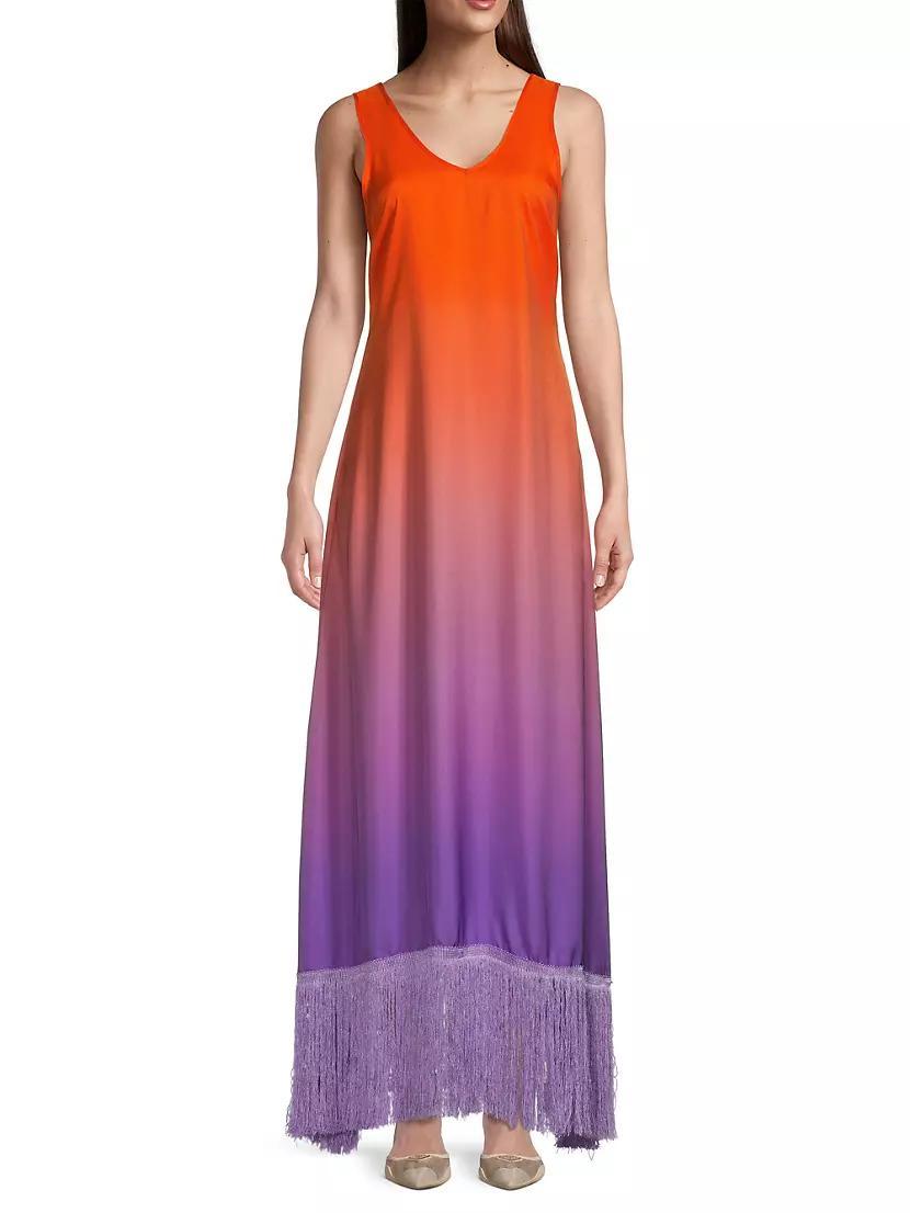 Donna Fringe Maxi Dress Product Image