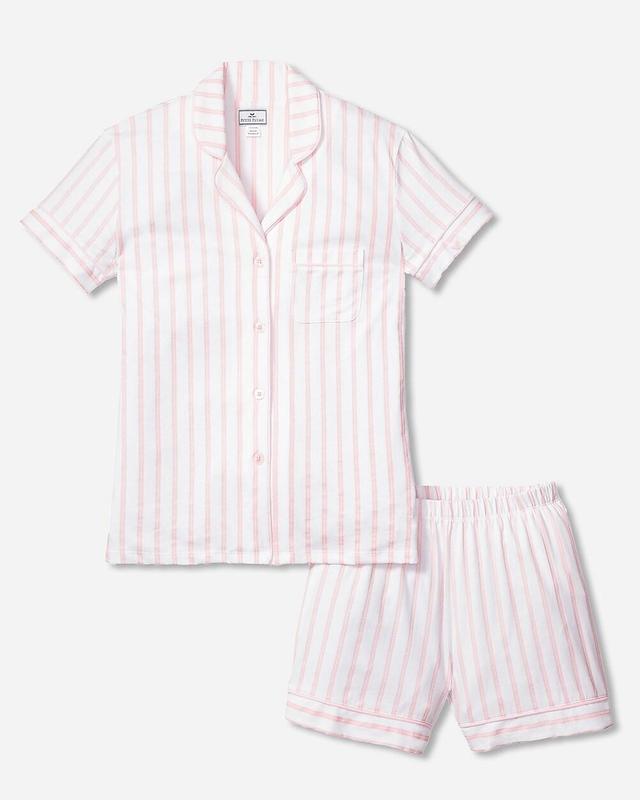 Petite Plume™ women's luxe Pima cotton short set in stripe Product Image