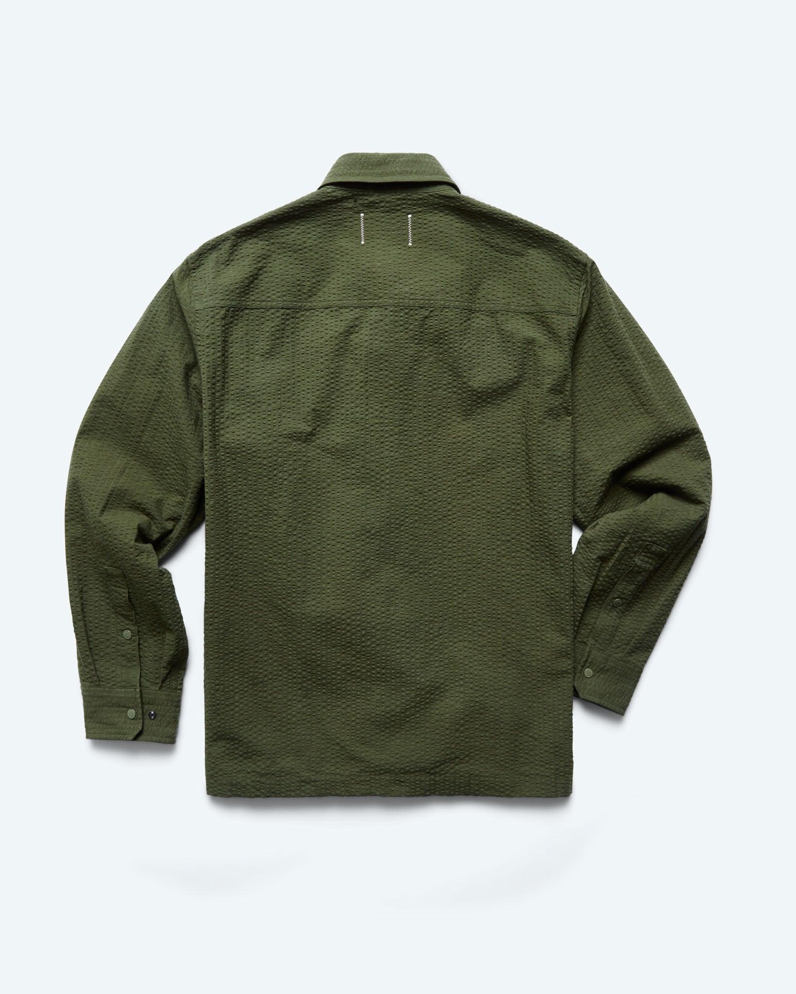 Cotton Seersucker Campus Overshirt Male Product Image