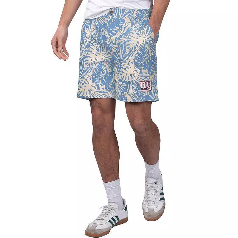 Mens Margaritaville New England Patriots Sandwashed Monstera Print Amphib Shorts Blue Product Image