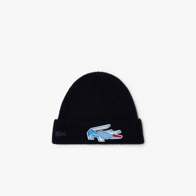 Ribbed Wool Crocodile Graphic Beanie Product Image