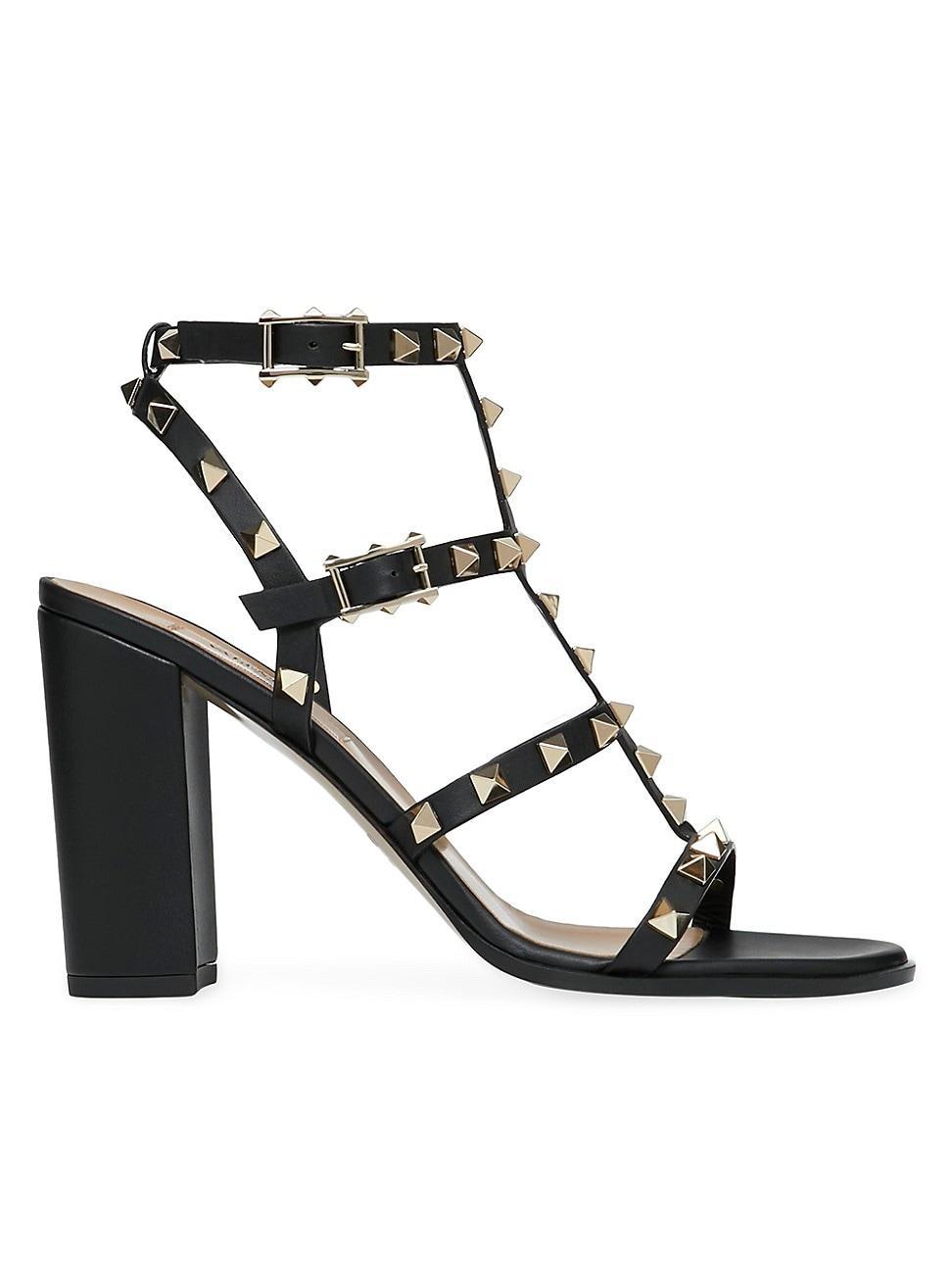 Womens Rockstud Ankle Strap Sandals 90 MM Product Image