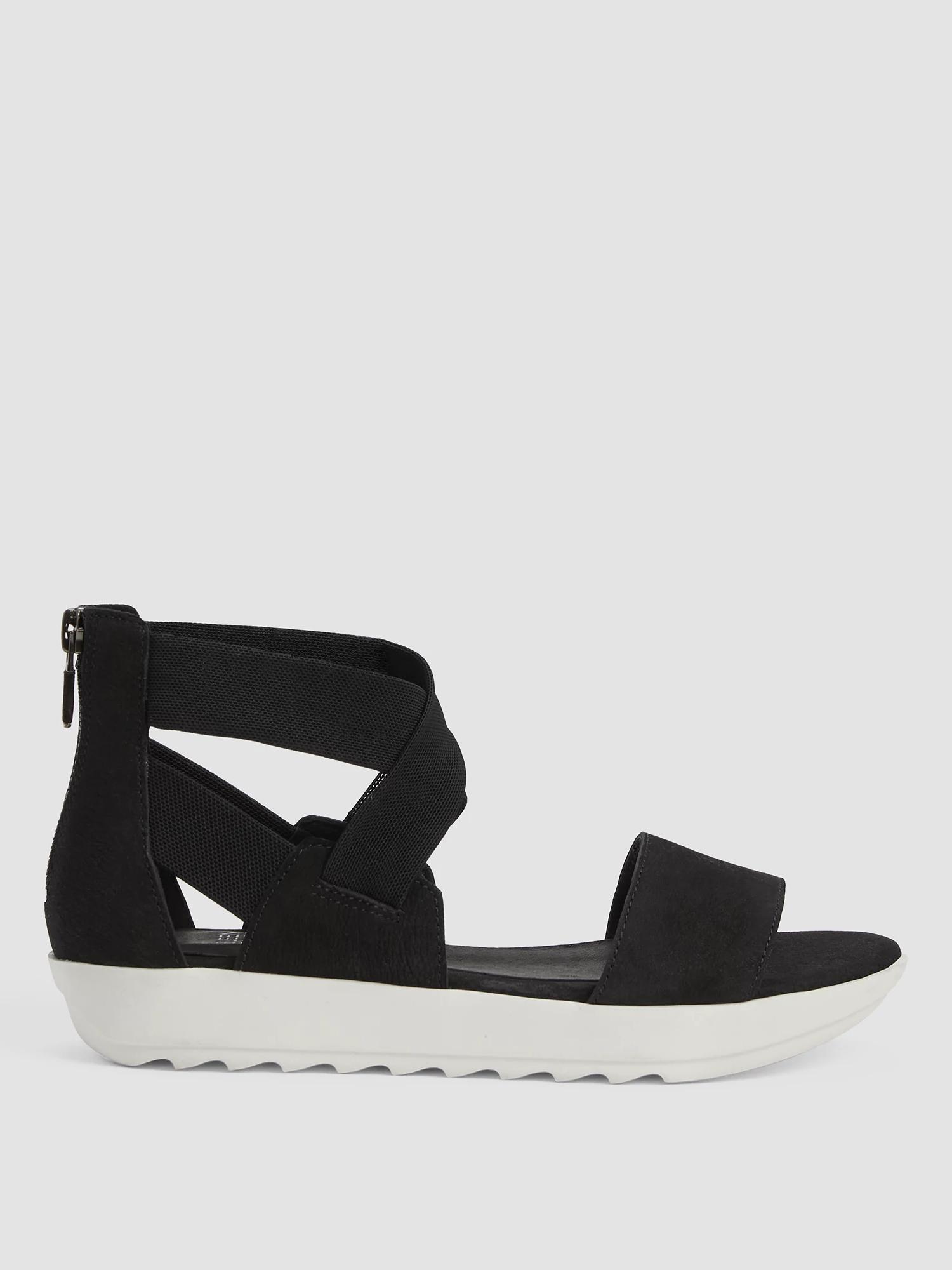 EILEEN FISHER Kash Tumbled Nubuck Leather Sneaker Sandal  Black  female  size:6.5 Product Image