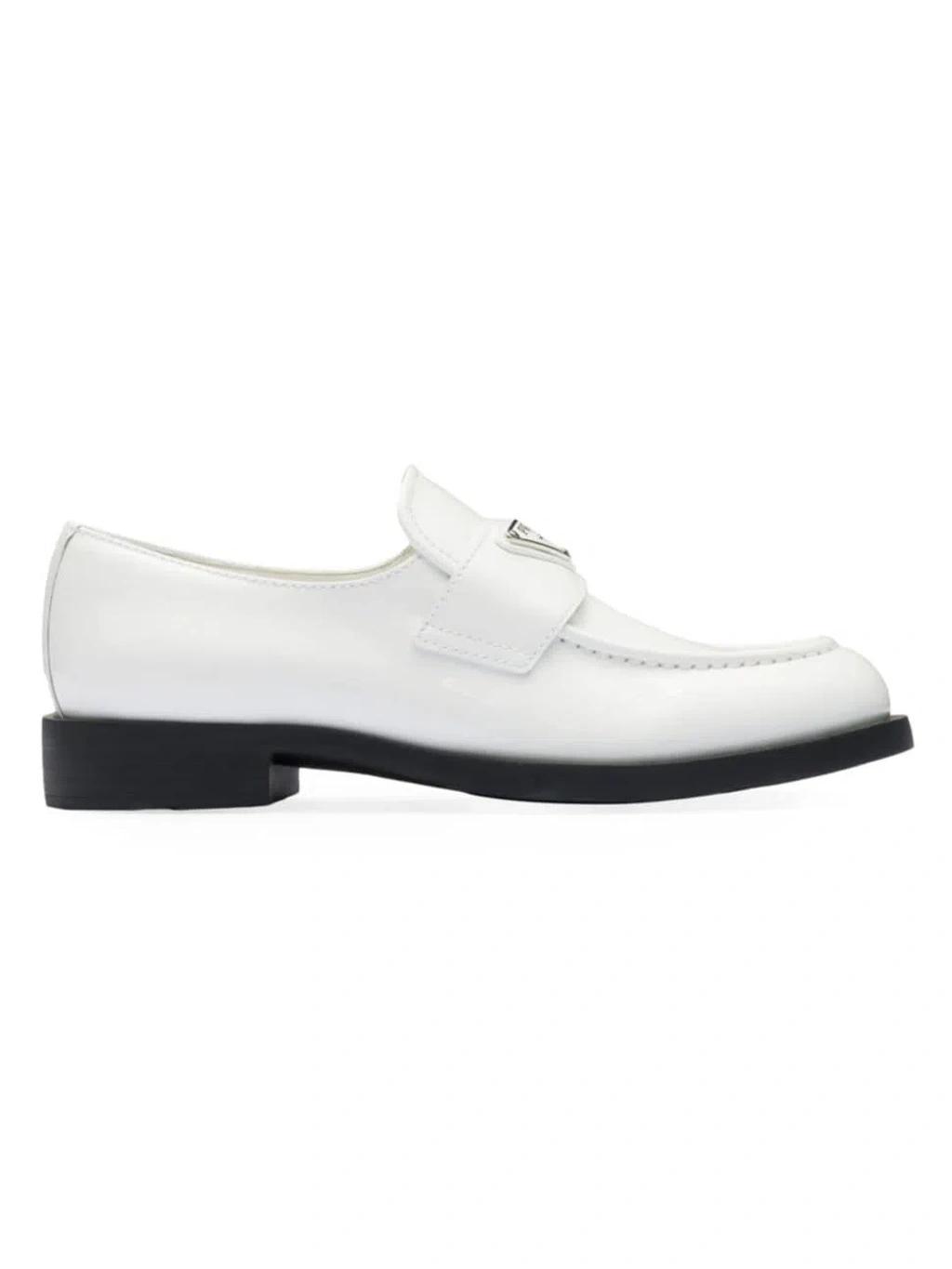 Block Heel Patent Leather Loafers Penny Strap In White product image