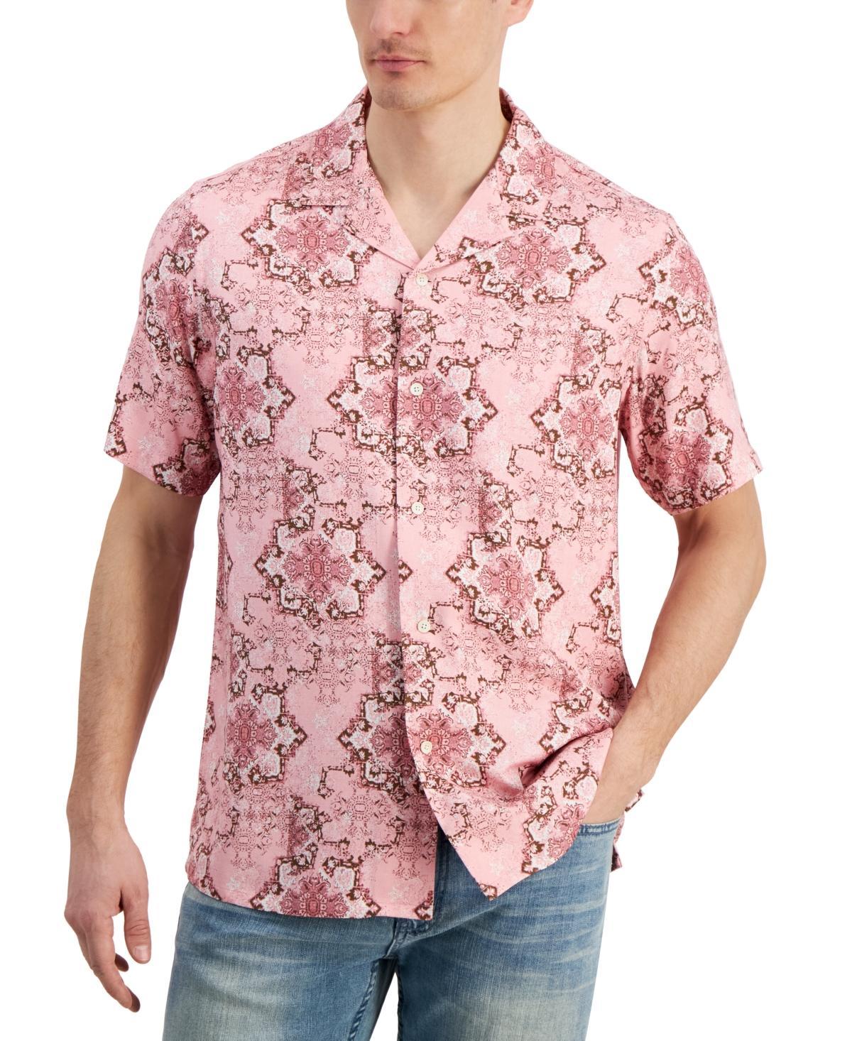 Club Room Mens Medallion-Print Camp-Collar Resort Shirt, Created for Macys Product Image