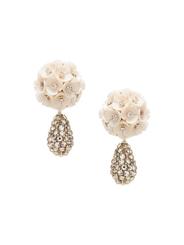 Womens 14K-Gold-Plated, Acrylic & Glass Crystal Bouquet Drop Earrings Product Image