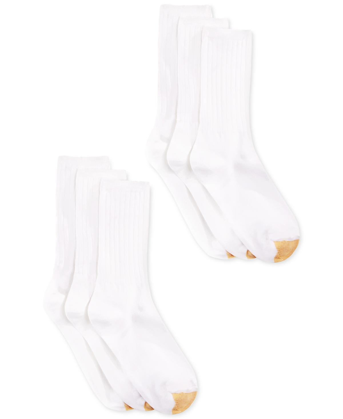 Gold Toe Ribbed 6 Pair Crew Socks Womens Product Image