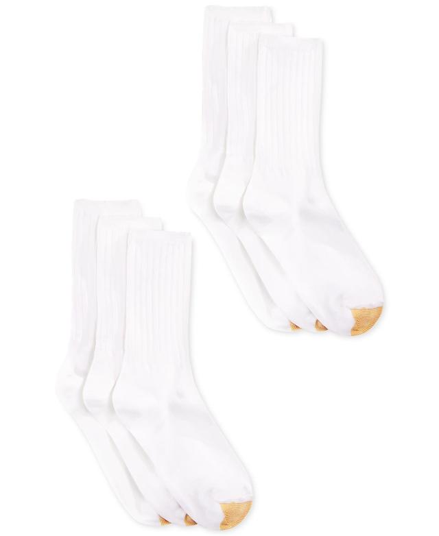 Womens GOLDTOE 6-pack Ribbed Crew Socks Product Image