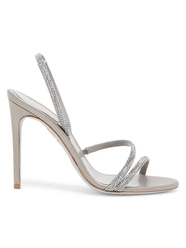 Womens Crystal-Embellished Satin Sandals Product Image