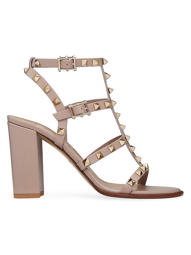 Womens Rockstud Ankle Strap Sandals 90 MM Product Image