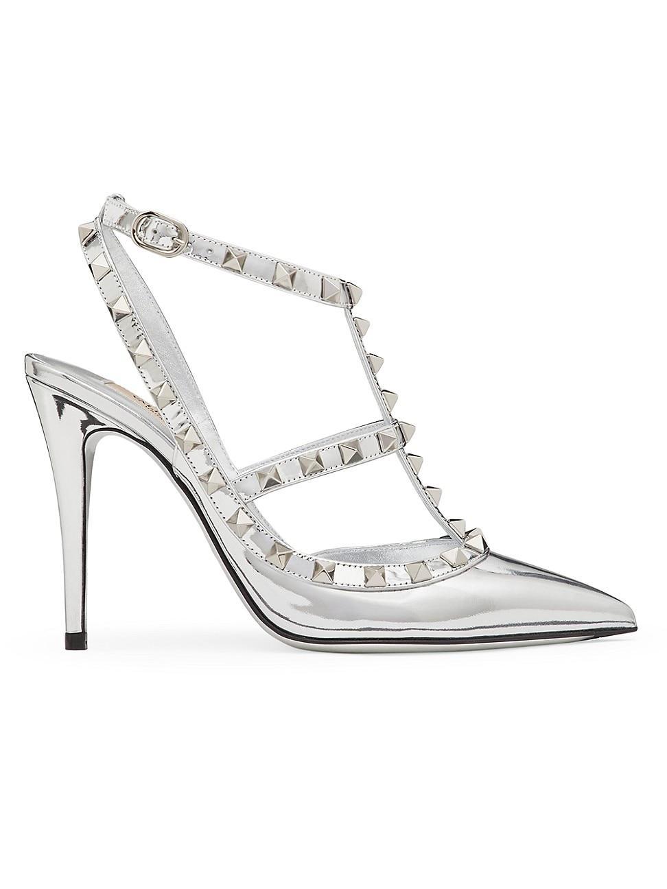 Womens Rockstud Mirror-Effect Pumps With Matching Straps And Studs Product Image