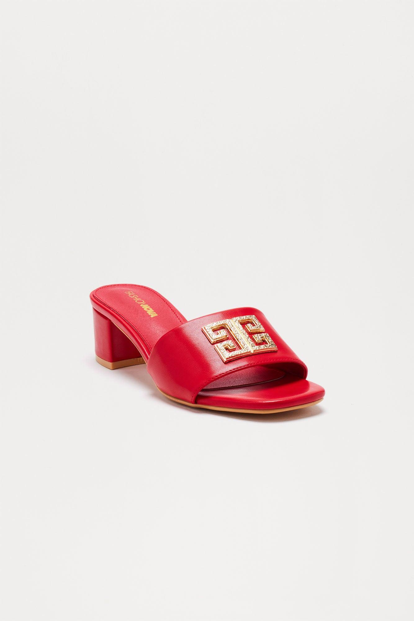 To Top It Off Heeled Sandals - Red Product Image