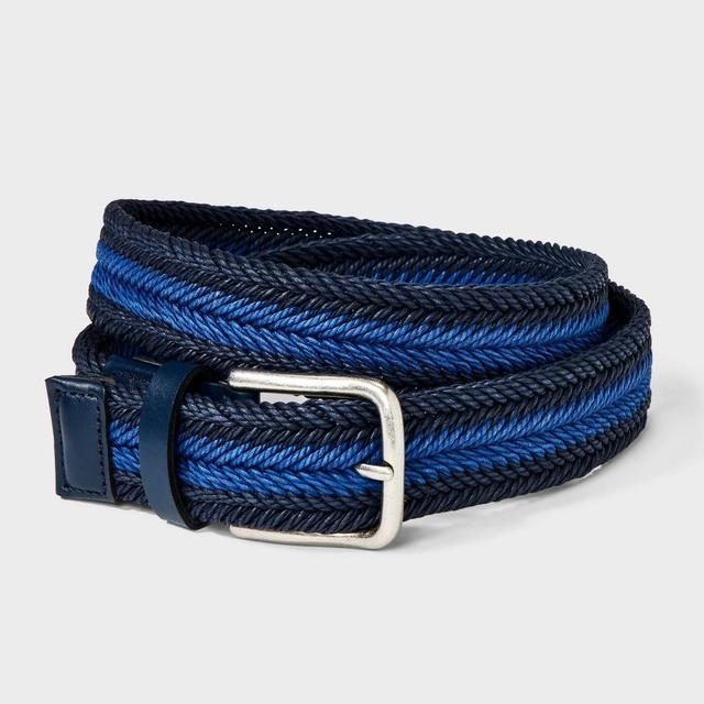 Mens Solid Webbed Belt - Goodfellow & Co Blue XL Product Image