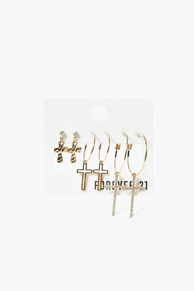 Rhinestone Cross Earring Set | Forever 21 Product Image