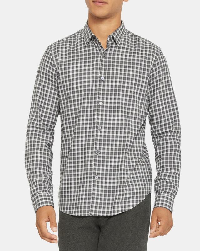 Long-Sleeve Shirt in Gingham Cotton Product Image